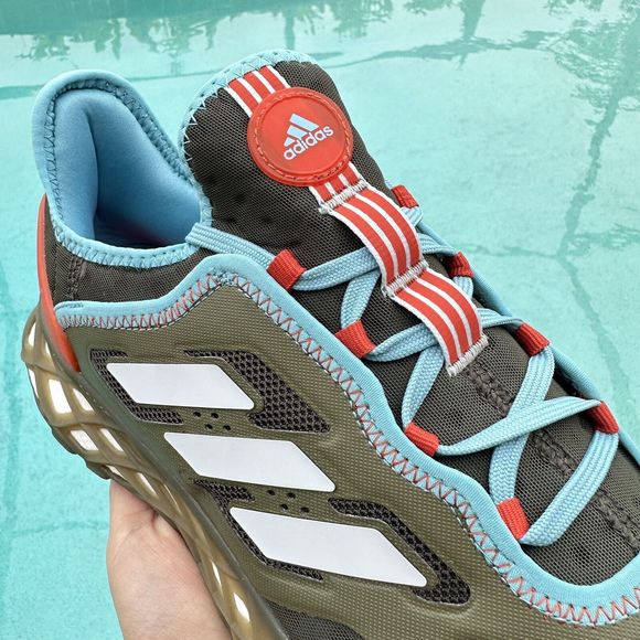 Adidas Web Boost Low Olive Strata Halo Blue Men's Athletic Shoes HQ6170 - Picture 4 of 12